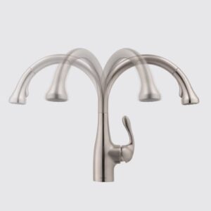 hansgrohe Allegro E Gourmet Stainless Steel High Arc Kitchen Faucet, Kitchen Faucets with Pull Down Sprayer, Faucet for Kitchen Sink, Magnetic Docking Spray Head, Stainless Steel Optic 04066860