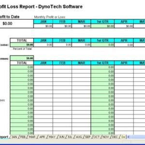 Profit Loss Report Spreadsheet