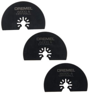dremel mm450b 3-pack wood & drywall oscillating multi-tool blades, cutting blades perfect for precise cuts - universal quick-fit interface fits bosch, makita, milwaukee, and rockwell , black