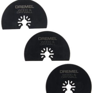 Dremel MM450B 3-Pack Wood & Drywall Oscillating Multi-Tool Blades, Cutting Blades Perfect For Precise Cuts - Universal Quick-Fit Interface Fits Bosch, Makita, Milwaukee, and Rockwell , Black