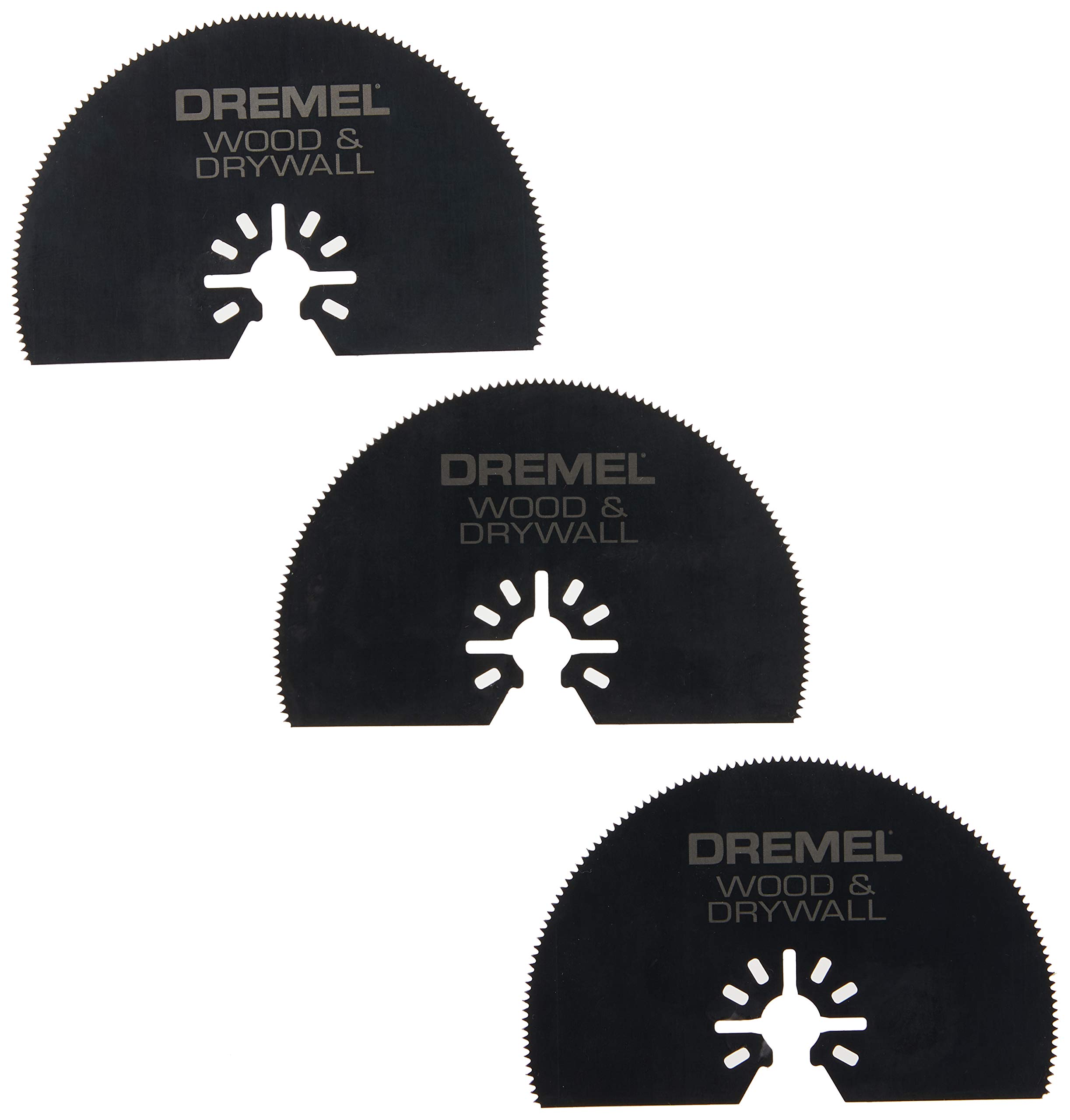 Dremel MM450B 3-Pack Wood & Drywall Oscillating Multi-Tool Blades, Cutting Blades Perfect For Precise Cuts - Universal Quick-Fit Interface Fits Bosch, Makita, Milwaukee, and Rockwell , Black