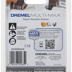 Dremel MM450B 3-Pack Wood & Drywall Oscillating Multi-Tool Blades, Cutting Blades Perfect For Precise Cuts - Universal Quick-Fit Interface Fits Bosch, Makita, Milwaukee, and Rockwell , Black