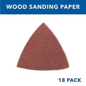 Dremel MM80W 18-Pack Oscillating Sanding Pads, Includes 60, 120, 240 Grit Sanding Triangles, Use on Softwood, Hardwood and Plastics
