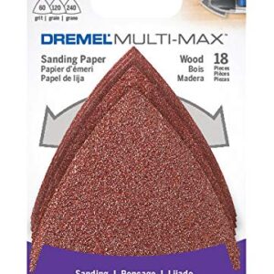Dremel MM80W 18-Pack Oscillating Sanding Pads, Includes 60, 120, 240 Grit Sanding Triangles, Use on Softwood, Hardwood and Plastics