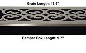 Decor Grates SPH410-NKL Scroll Floor Register, 4x10, Brushed Nickel Finish