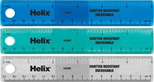 helix standard ruler 6 inch / 15cm, assorted colors (13107)