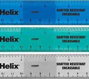 Helix Standard Ruler 6 Inch / 15cm, Assorted Colors (13107)