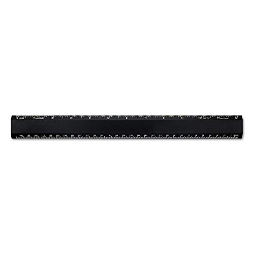 Alumicolor Aluminum Desk Ruler, 12IN, Black