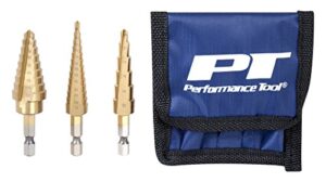 performance tool w9003 3-piece step drill set