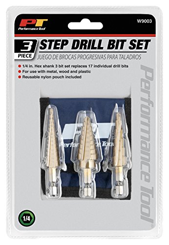 Performance Tool W9003 3-Piece Step Drill Set