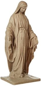emsco group virgin mary statue - natural sandstone appearance - made of resin - lightweight - 34" height