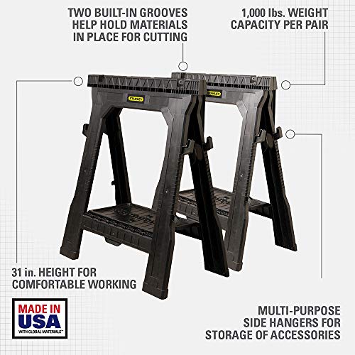 STANLEY Sawhorse, Folding, 2-Pack (060864R)