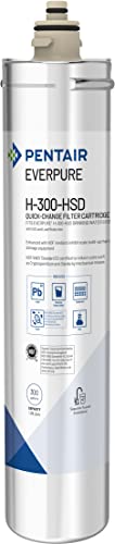 Pentair Everpure H-300-HSD Quick-Change Filter Cartridge, EV927075, For Use in Everpure H Series Drinking Water Systems, 300 Gallon Capacity, 0.5 Micron