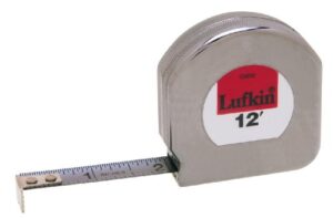 crescent lufkin 1/2" x 12' mezurall chrome clad a8 tape measure - c9212