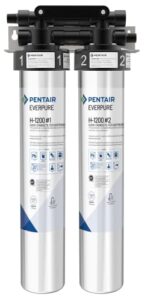 pentair everpure h-1200 drinking water system, ev928200, nsf certified to reduce pfoa/pfos, dual cartridge system includes filter head, cartridges and all hardware, 1,000 gallon capacity, 0.5 micron