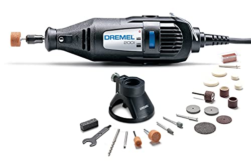 Dremel 200-1/21 Two-Speed Mini Rotary Tool Kit with 21 Accessories- Hobby Drill, Woodworking Carving Tool, Glass Etcher, Small Pen Sander, Garden Tool Sharpener, Craft and Jewelry Drill