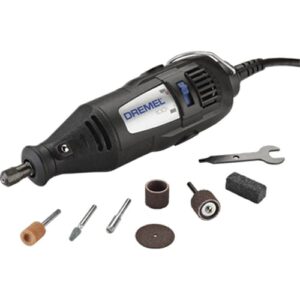 dremel 100-n/7 single speed mini rotary tool kit with 7 accessories- hobby drill, small pen sander, garden tool sharpener, craft & jewelry drill, black