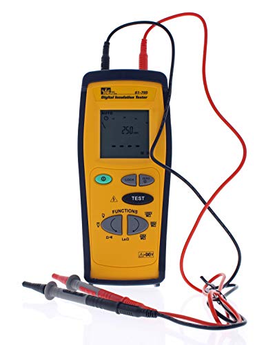 IDEAL INDUSTRIES INC. 61-795 Hand-held Insulation Tester, 250/500/1000V test voltages,Yellow, General Duty