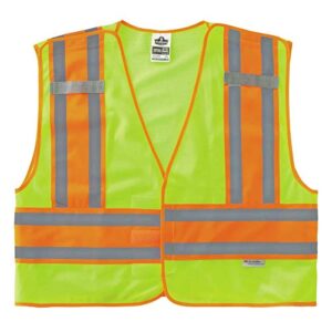 public safety reflective vest, high visibility, ansi compliant, breakaway, 6xl/7xl, ergodyne glowear 8245psv,lime