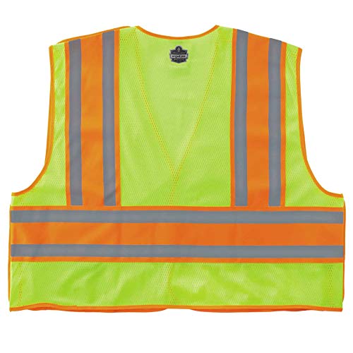 Public Safety Reflective Vest, High Visibility, ANSI Compliant, Breakaway, 6XL/7XL, Ergodyne GloWear 8245PSV,Lime