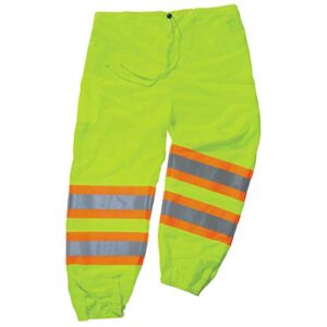 ergodyne unisex adult class two-tone reflective safety pants, lime, large-x-large
