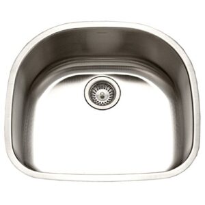 houzer sts-1400-1 eston series undermount stainless steel single d bowl kitchen sink, 18 gauge