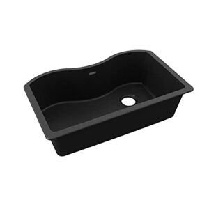 Elkay ELGUS3322RBK0 Quartz Classic Single Bowl Undermount Sink, Black