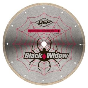 qep 10" black widow premium-grade, thin rim diamond blade for wet cutting of porcelain, ceramic, granite and marble tile