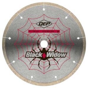 qep 7" black widow premium-grade, thin rim diamond blade for wet cutting of porcelain, ceramic, granite and marble tile