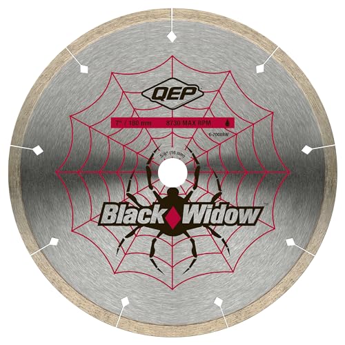 QEP 7" Black Widow Premium-Grade, Thin Rim Diamond Blade for Wet Cutting of Porcelain, Ceramic, Granite and Marble Tile