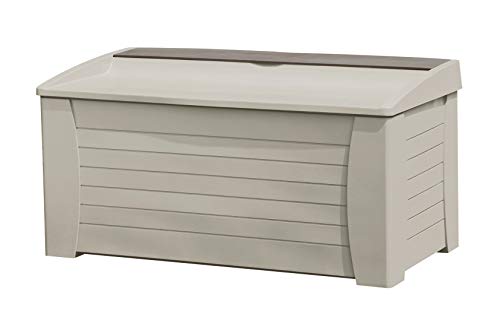 Suncast 127 Gallon Outdoor Resin Deck Storage Box, Taupe