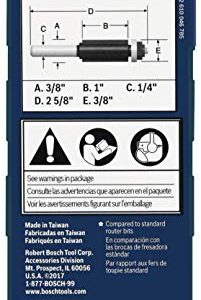 BOSCH 85268MC 3/8 In. x 1 In. Carbide-Tipped Double-Flute Flush Trim Router Bit