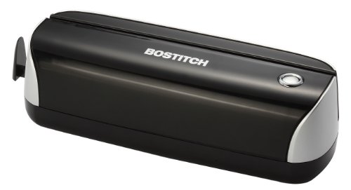 Bostitch Office Electric 3-Hole Punch, AC Adapter or Battery Powered, Max Sheet Capacity 12 Sheets, Black (EHP3BLK)