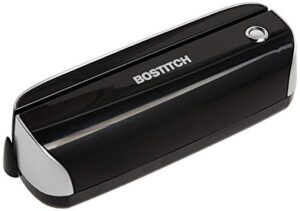 bostitch office electric 3-hole punch, ac adapter or battery powered, max sheet capacity 12 sheets, black (ehp3blk)