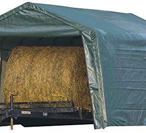 ShelterLogic Peak Style Storage Shelter, Green, 12 x 20 x 8 ft.