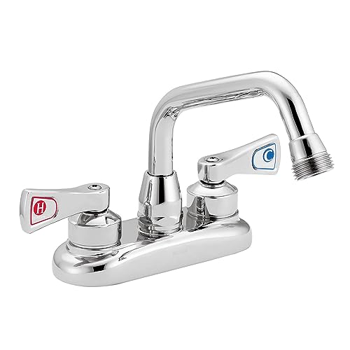 Moen Commercial M-DURA Chrome Two-Handle 4-Inch Centerset Utility or Laundry Faucet, 8277, 0.5