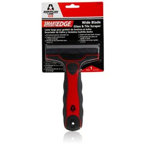 american line smartedge scraper with 4" wide blade - includes 1 high carbon steel blade - ergonomic handle with convenient blade storage - 65-0002