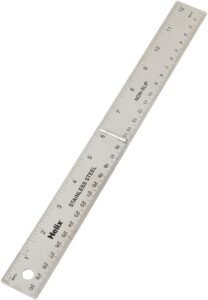 helix dead steel folding ruler, silver, length 30cm / 12 inch