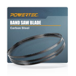 powertec 63-1/2 inch x 3/8 inch x 6 tpi bandsaw blades for woodworking, band saw blades for sears craftsman and hitachi 10" tilt head band saw, 1pk (13003)