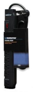 manhattan, power strip with 5 horizontal outlets + 2 adapter outlets