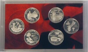 2009 silver proof us territories quarter set in original mint packaging