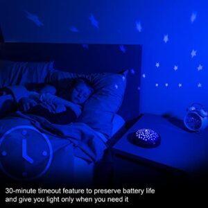 GE LED Moon and Star Night Light, Night Light for Kids, Tap Light, Battery Operated, Star Projector, Projector Light, Ideal for Kids Bedrooms, Playroom, Nursery, 17457