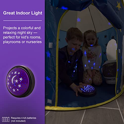 GE LED Moon and Star Night Light, Night Light for Kids, Tap Light, Battery Operated, Star Projector, Projector Light, Ideal for Kids Bedrooms, Playroom, Nursery, 17457