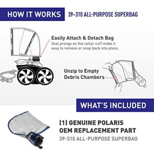 Polaris Genuine Parts 39-310 Double Chamber Gray Superbag Replacement Part For VacSweep Pressure-Side Pool Cleaner 3900 Sport, 280