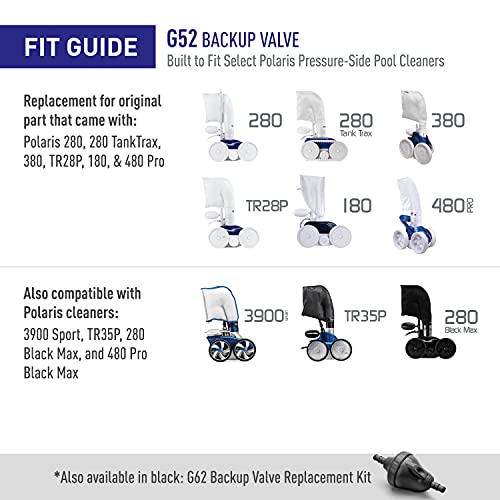 Polaris Genuine Parts G52 Backup Valve Replacement Kit for Automatic Pressure-Side Pool Cleaner VacSweep 280, 380, 180