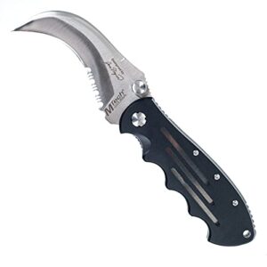 whetstone cutlery hawk bill blade stainless steel folding knife, black, 8. 75 inches