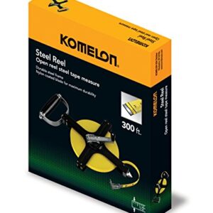 Komelon N6300 300-Feet Open Reel Metal Frame Long Steel Tape Measure