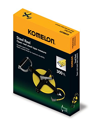 Komelon N6300 300-Feet Open Reel Metal Frame Long Steel Tape Measure