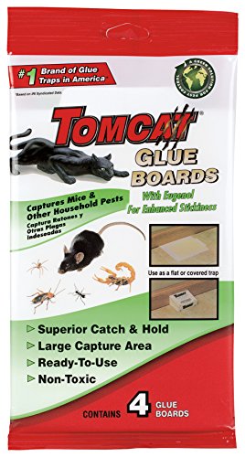 Tomcat Glue Boards (Captures Mice and Other Household Pests, Eugenol Formula, 4-Pack)