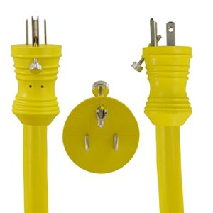 Conntek 14422 RV Pigtail Adapter Standard Plug w/Screw to 50 Amp Locking w/Threaded Ring